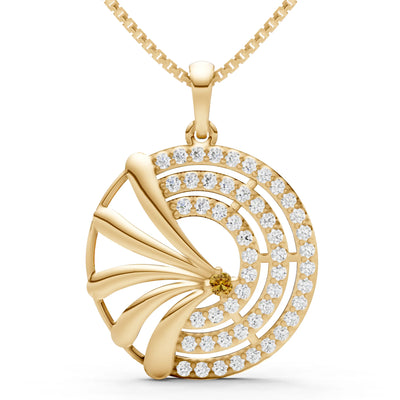 Citrine Gemstone Medallion Pendant