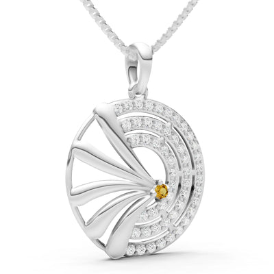 Citrine Gemstone Medallion Pendant