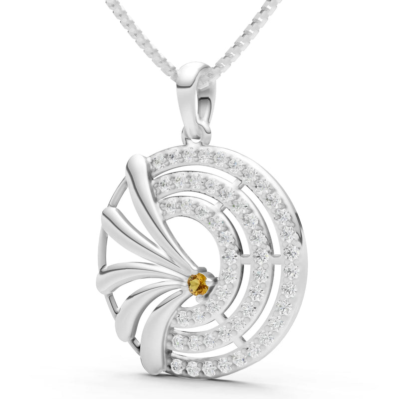 Citrine Gemstone Medallion Pendant