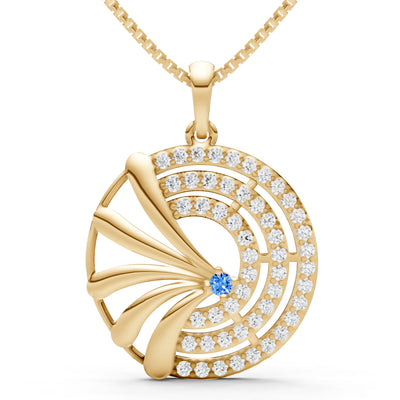 Swiss Blue Topaz Gemstone Medallion Pendant