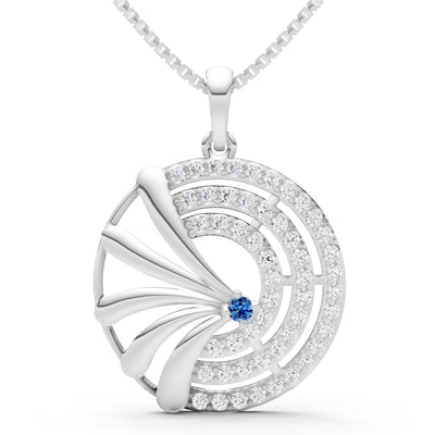 London Blue Topaz Gemstone Medallion Pendant