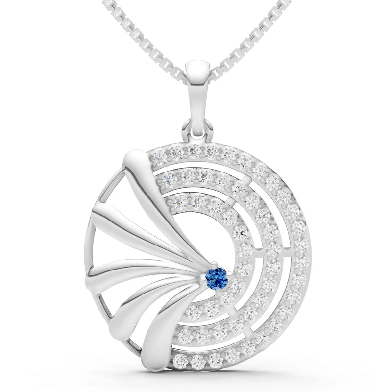 London Blue Topaz Gemstone Medallion Pendant