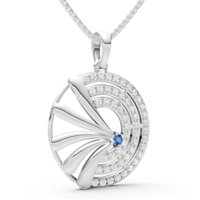 London Blue Topaz Gemstone Medallion Pendant