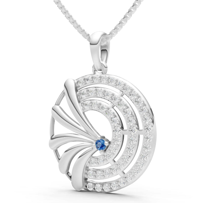 London Blue Topaz Gemstone Medallion Pendant