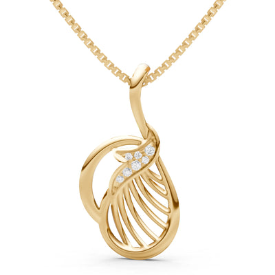 Diamond Leaf Pendant