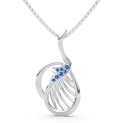 London Blue Topaz Leaf Pendant