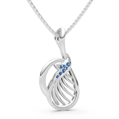 London Blue Topaz Leaf Pendant
