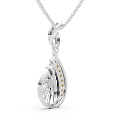 Citrine Pear Wave Pendant