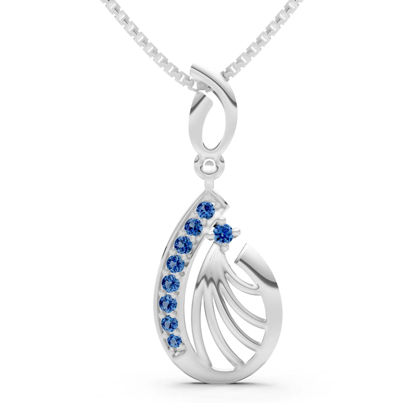 London Blue Topaz Pear Wave Pendant