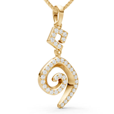 Diamond Gemstone Celtic Spiral Pendant