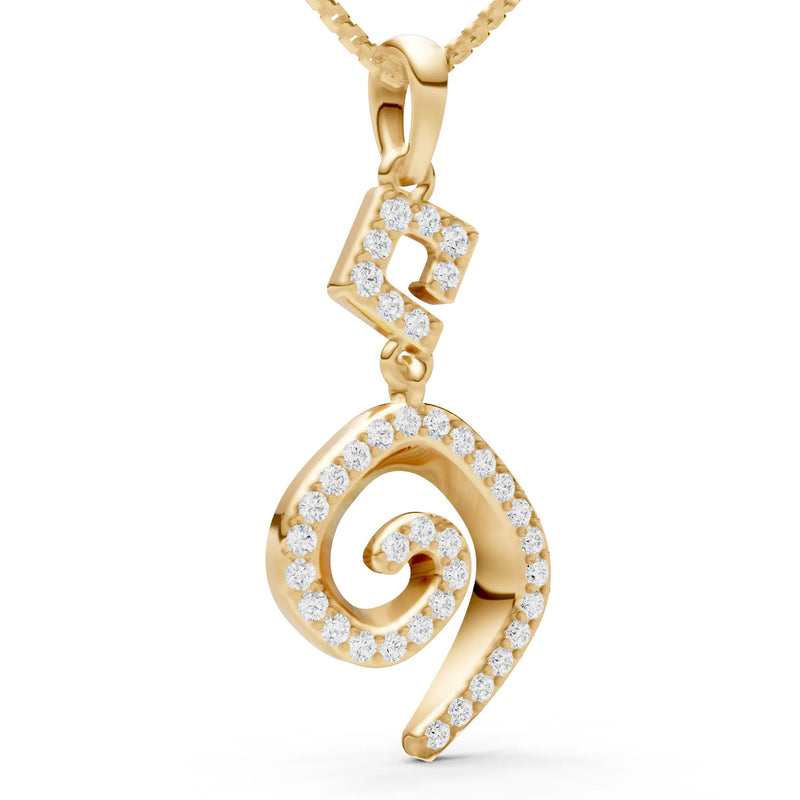 Diamond Gemstone Celtic Spiral Pendant
