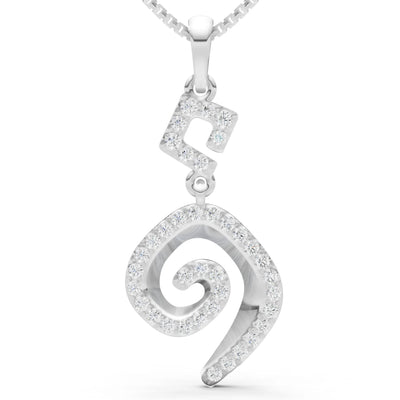 Diamond Gemstone Celtic Spiral Pendant