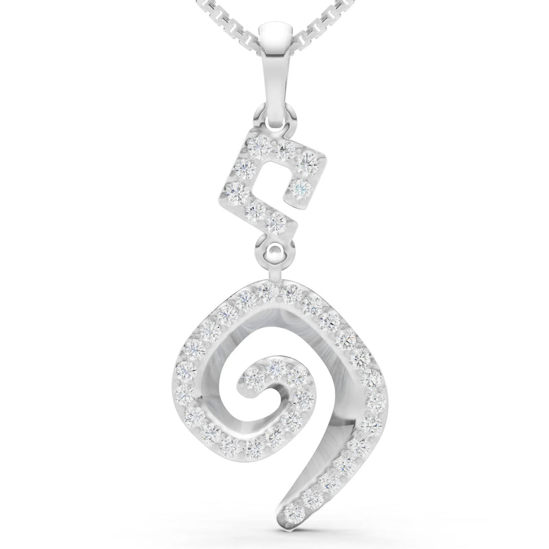 Diamond Gemstone Celtic Spiral Pendant