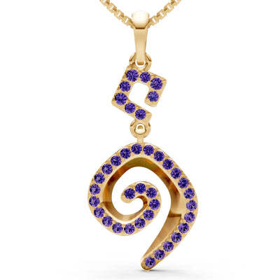 Amethyst Gemstone Celtic Spiral Pendant