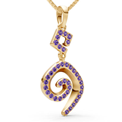 Amethyst Gemstone Celtic Spiral Pendant