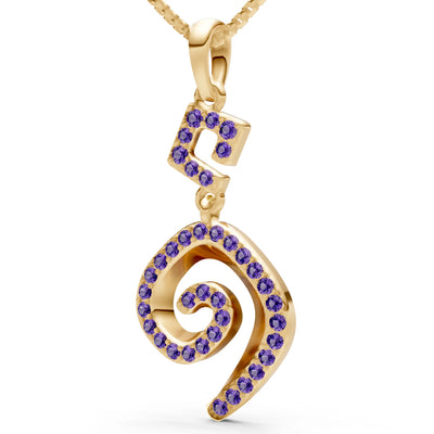 Amethyst Gemstone Celtic Spiral Pendant