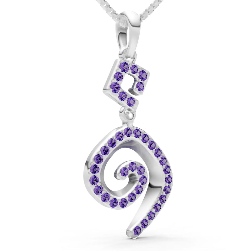 Amethyst Gemstone Celtic Spiral Pendant