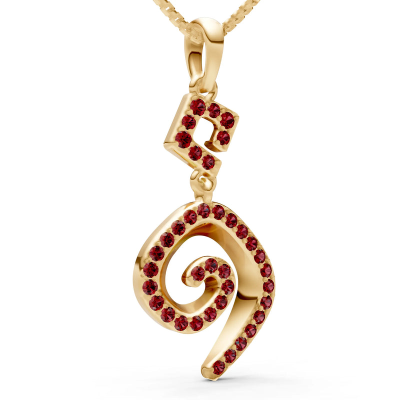 Garnet Gemstone Celtic Spiral Pendant