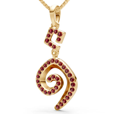 Garnet Gemstone Celtic Spiral Pendant