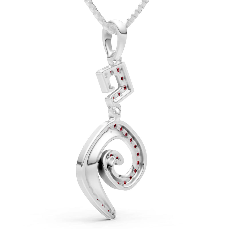 Garnet Gemstone Celtic Spiral Pendant