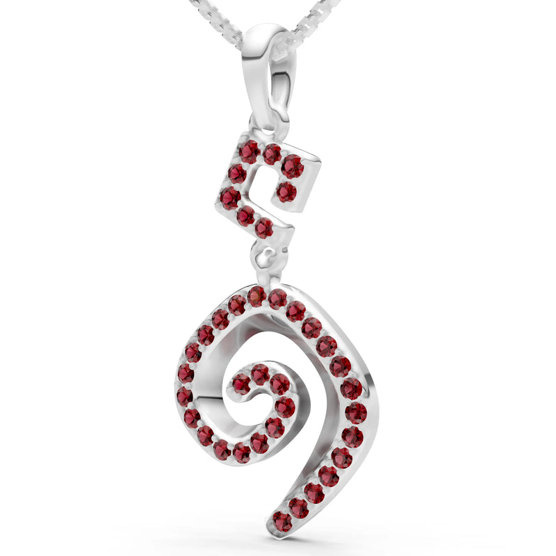 Garnet Gemstone Celtic Spiral Pendant