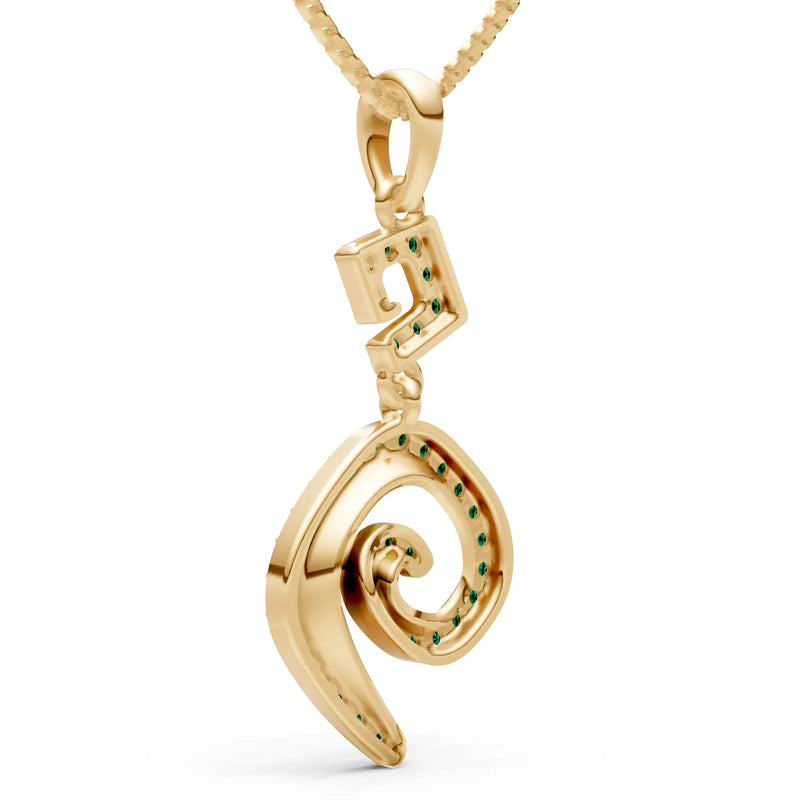 Emerald Gemstone Celtic Spiral Pendant