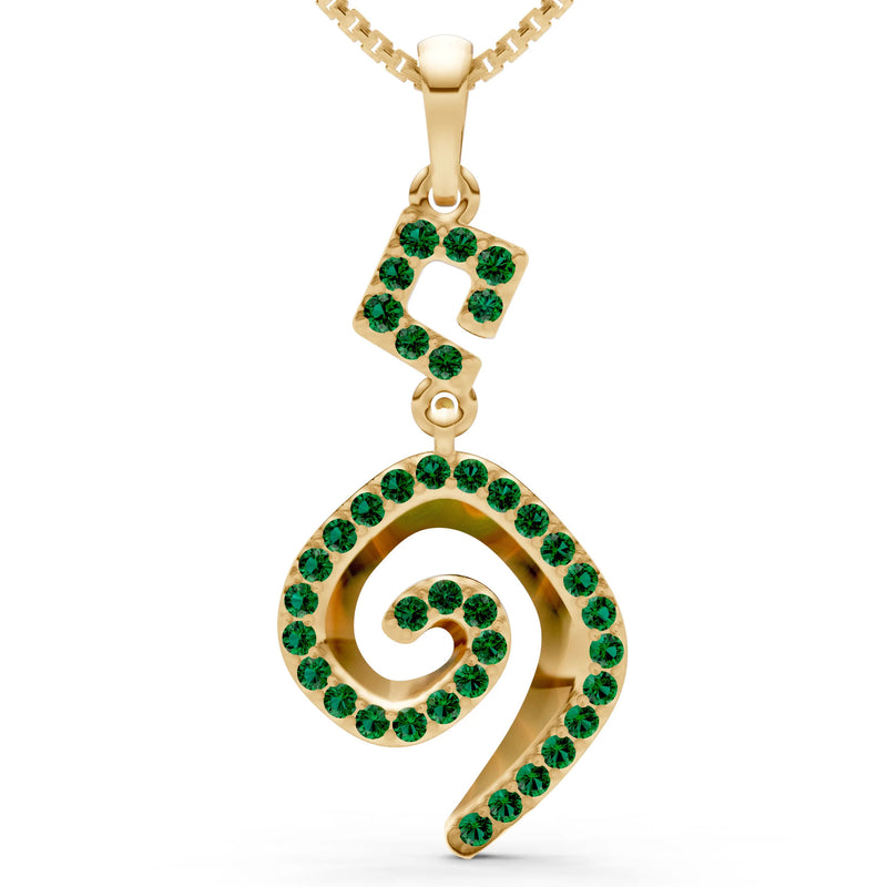 Emerald Gemstone Celtic Spiral Pendant