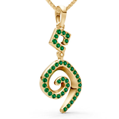 Emerald Gemstone Celtic Spiral Pendant