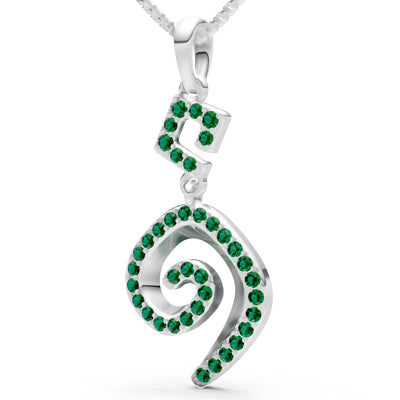Emerald Gemstone Celtic Spiral Pendant