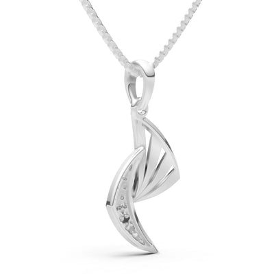 Diamond Curve Gemstone Pendant