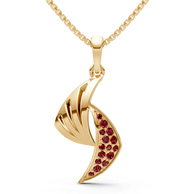 Garnet Curve Gemstone Pendant