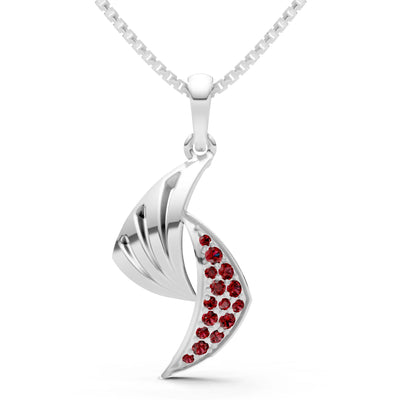 Garnet Curve Gemstone Pendant