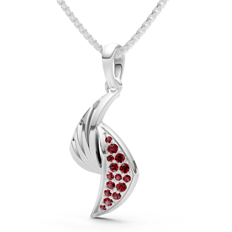 Garnet Curve Gemstone Pendant