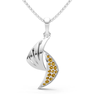 Citrine Curve Gemstone Pendant