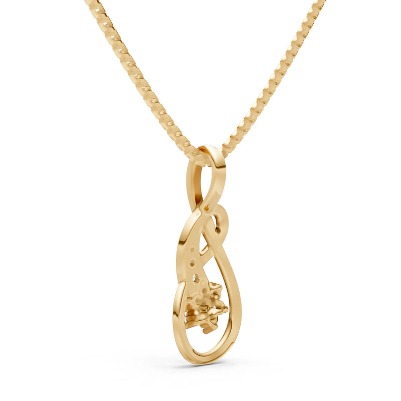 Diamond Double Loop Floral Pendant