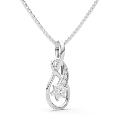 Diamond Double Loop Floral Pendant