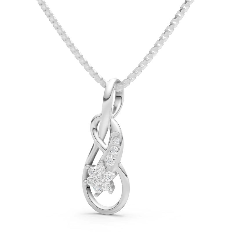 Diamond Double Loop Floral Pendant