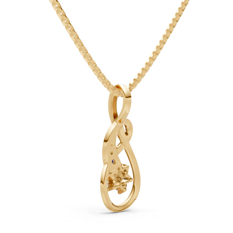 Amethyst Double Loop Floral Pendant