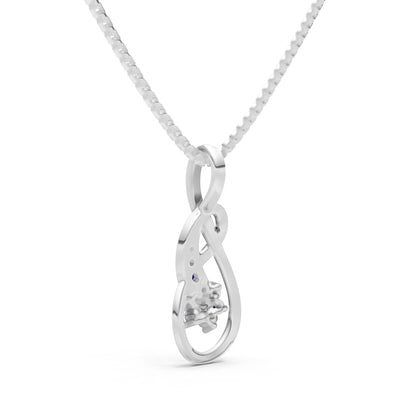 Amethyst Double Loop Floral Pendant