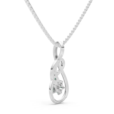 Emerald Double Loop Floral Pendant