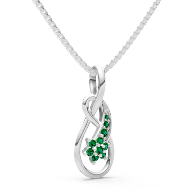 Emerald Double Loop Floral Pendant