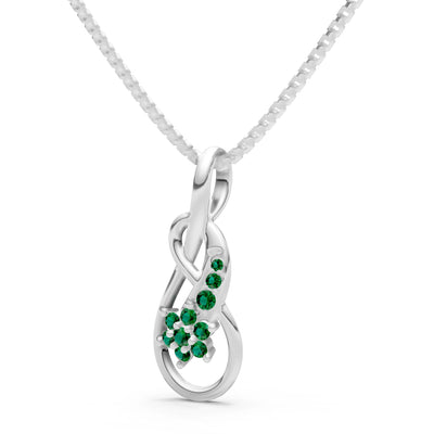 Emerald Double Loop Floral Pendant
