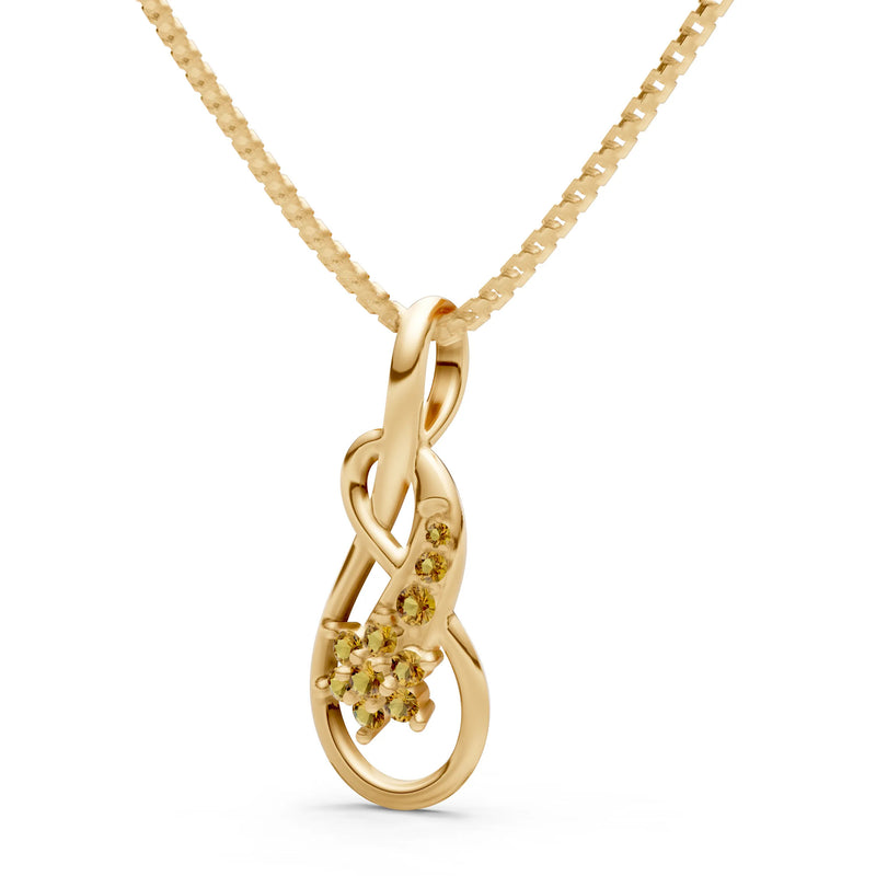 Citrine Double Loop Floral Pendant
