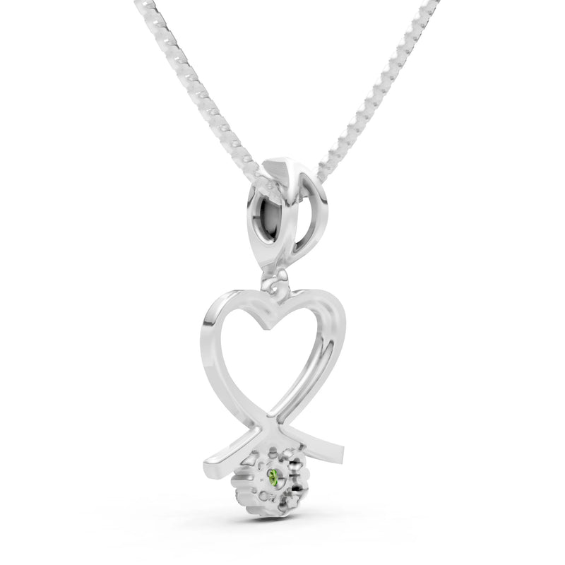 Peridot Floral Heart Pendant