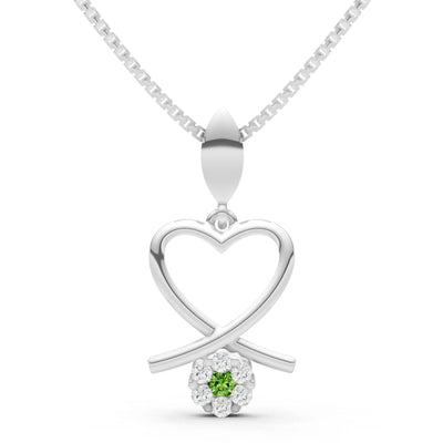 Peridot Floral Heart Pendant