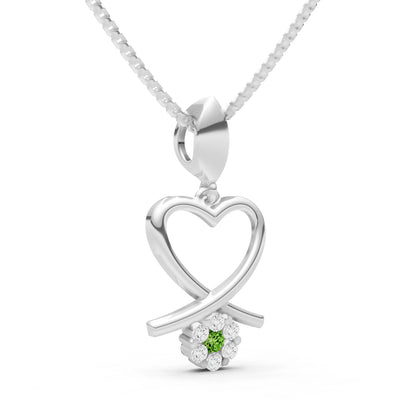 Peridot Floral Heart Pendant