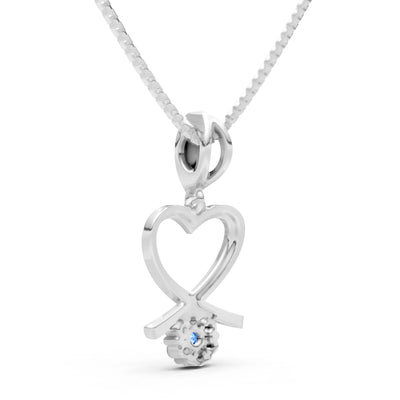 Swiss Blue Topaz Floral Heart Pendant