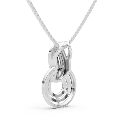 Concentric Ribbed Link Sparkle Pendant