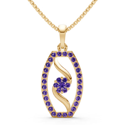 Amethyst Lozenge Florette Wreath Radiance Pendant