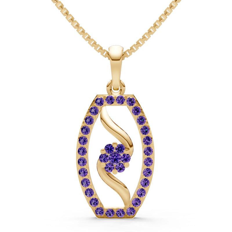 Amethyst Lozenge Florette Wreath Radiance Pendant